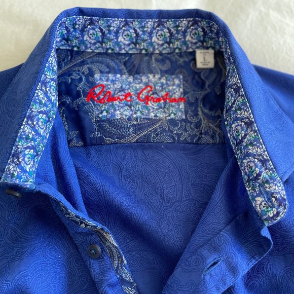 Robert Graham Sport Shirt - Blue - Large Classic Fit - Picture 2 of 6